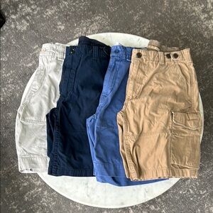 Men's Casual Shorts (4 Pairs) - Beige, Navy, Blue, Tan